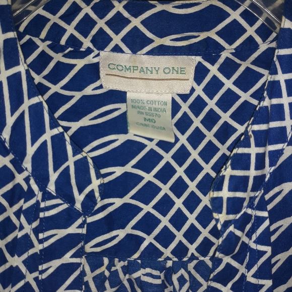 company one Tops - 2for$10 long sleeve company One blue & white button Med.